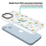 Vintage Painted Daisies Clear Impact Phone Case for iPhone 13, iPhone 14, iPhone 15