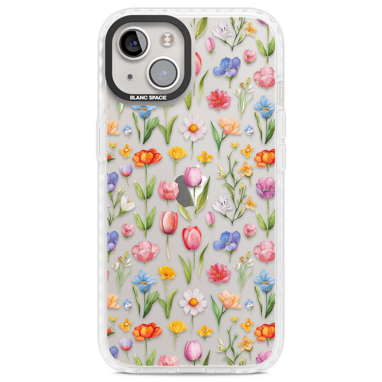 Small Flower Mix Clear Impact Phone Case for iPhone 13, iPhone 14, iPhone 15