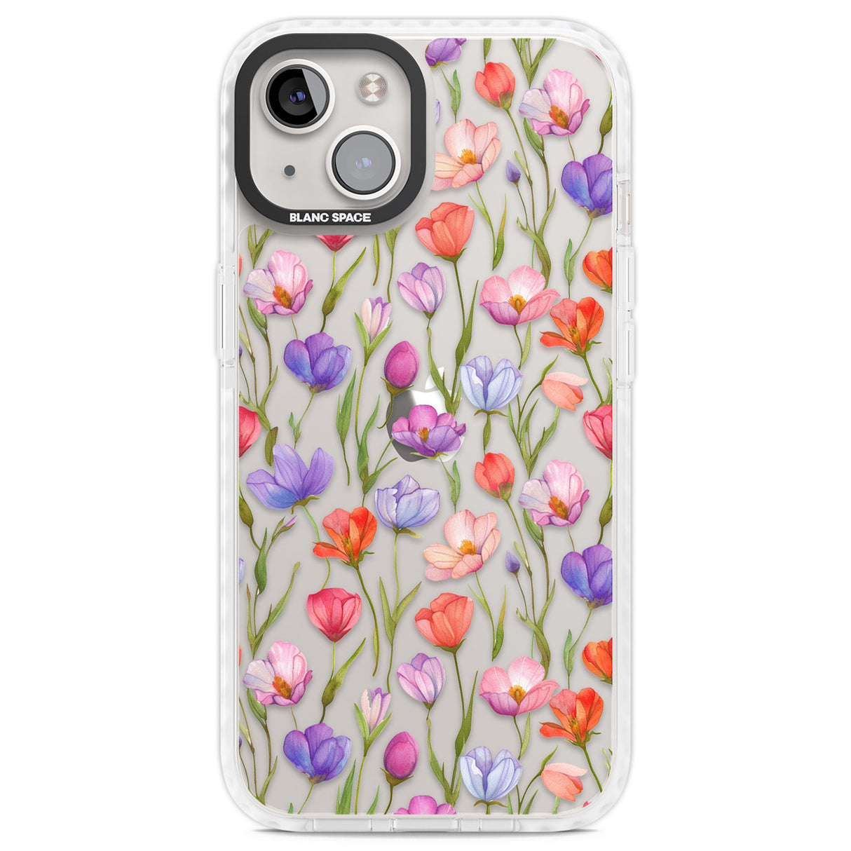 Red, Pink & Purple Flowers Clear Impact Phone Case for iPhone 13, iPhone 14, iPhone 15