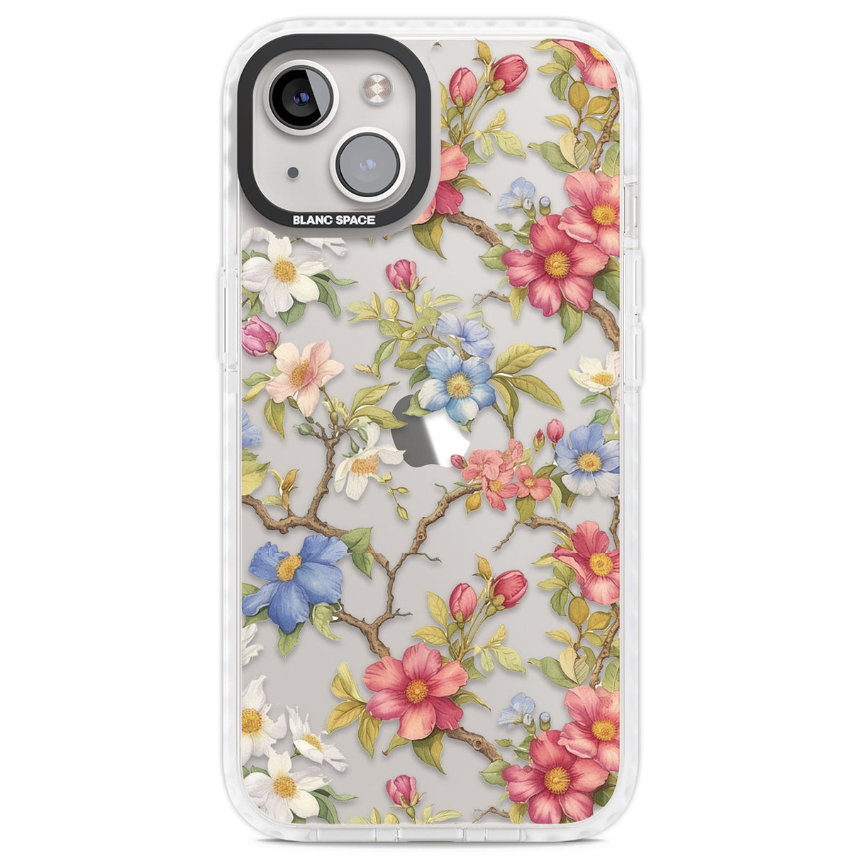 Vintage Vines & Flowers Clear Impact Phone Case for iPhone 13, iPhone 14, iPhone 15