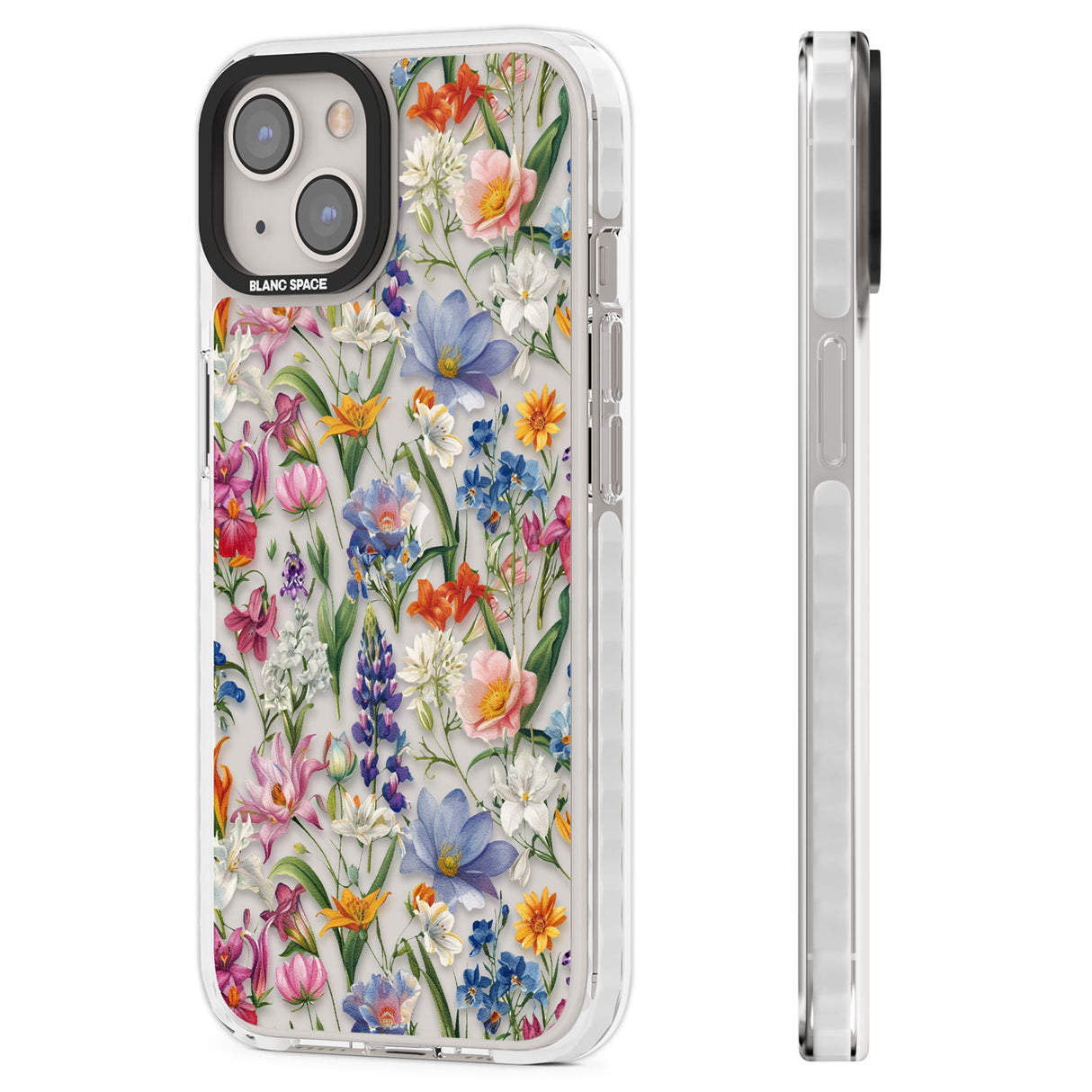 Vintage Wildflowers Clear Impact Phone Case for iPhone 13, iPhone 14, iPhone 15