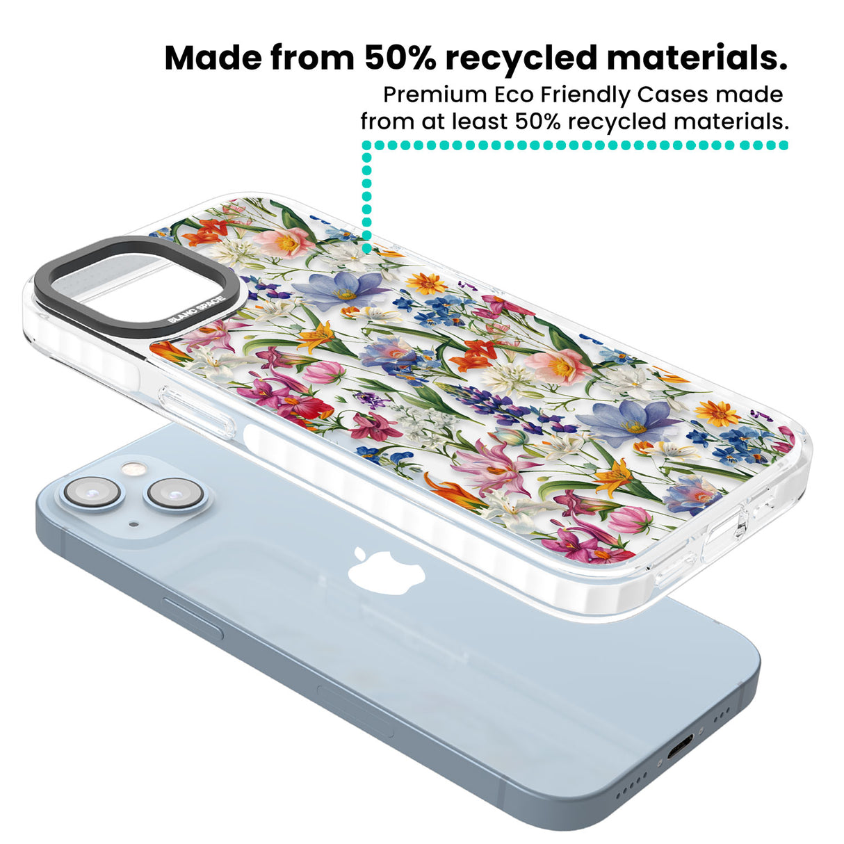 Vintage Wildflowers Clear Impact Phone Case for iPhone 13, iPhone 14, iPhone 15