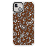 Brown Bandana Clear Impact Phone Case for iPhone 13, iPhone 14, iPhone 15