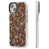 Brown Bandana Clear Impact Phone Case for iPhone 13, iPhone 14, iPhone 15