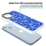 Blue Bandana Clear Impact Phone Case for iPhone 13, iPhone 14, iPhone 15