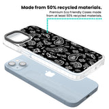 Black Bandana Clear Impact Phone Case for iPhone 13, iPhone 14, iPhone 15