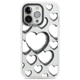 Hand-Drawn Hearts Clear Impact Phone Case for iPhone 13 Pro, iPhone 14 Pro, iPhone 15 Pro