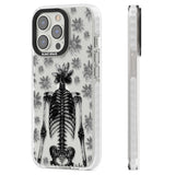 Skeleton Flower Clear Impact Phone Case for iPhone 13 Pro, iPhone 14 Pro, iPhone 15 Pro