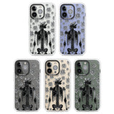 Skeleton Flower Clear Impact Phone Case for iPhone 13 Pro, iPhone 14 Pro, iPhone 15 Pro