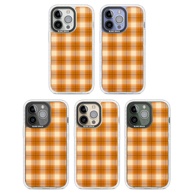 Pumpkin Plaid Clear Impact Phone Case for iPhone 13 Pro, iPhone 14 Pro, iPhone 15 Pro