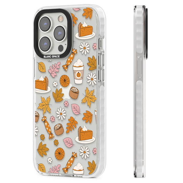 Pumpkin Spice Clear Impact Phone Case for iPhone 13 Pro, iPhone 14 Pro, iPhone 15 Pro