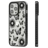 Butterflies & Suns Black Impact Phone Case for iPhone 13 Pro, iPhone 14 Pro, iPhone 15 Pro