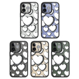 Hand-Drawn Hearts Black Impact Phone Case for iPhone 13 Pro, iPhone 14 Pro, iPhone 15 Pro