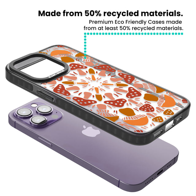 Mushroom Medley Black Impact Phone Case for iPhone 13 Pro, iPhone 14 Pro, iPhone 15 Pro