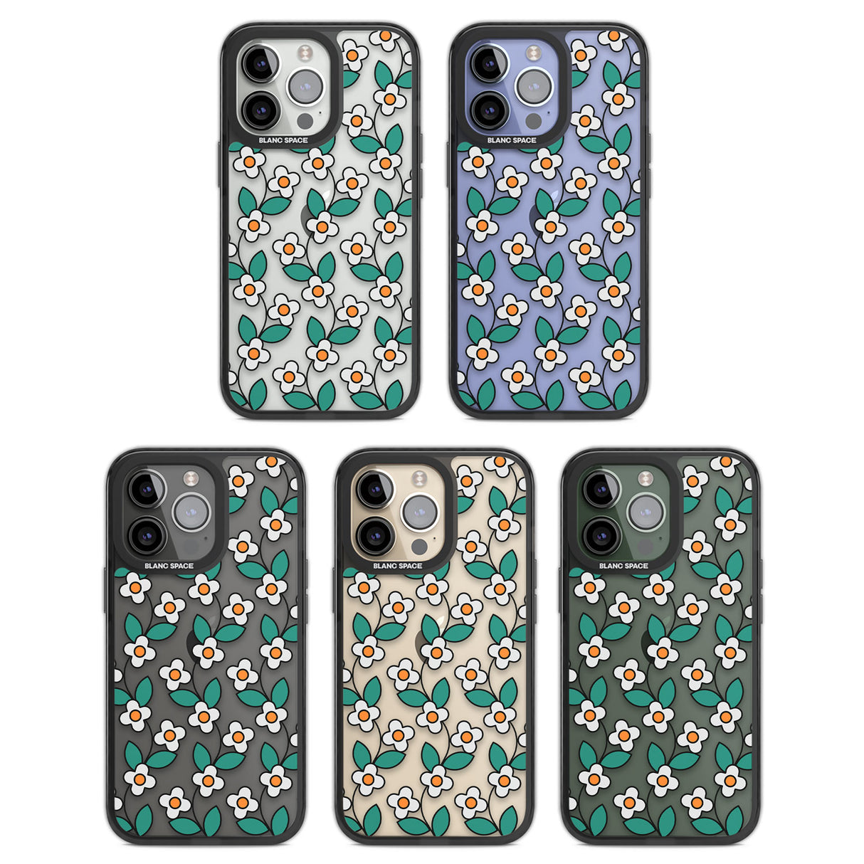 Spring Daisies Black Impact Phone Case for iPhone 13 Pro, iPhone 14 Pro, iPhone 15 Pro