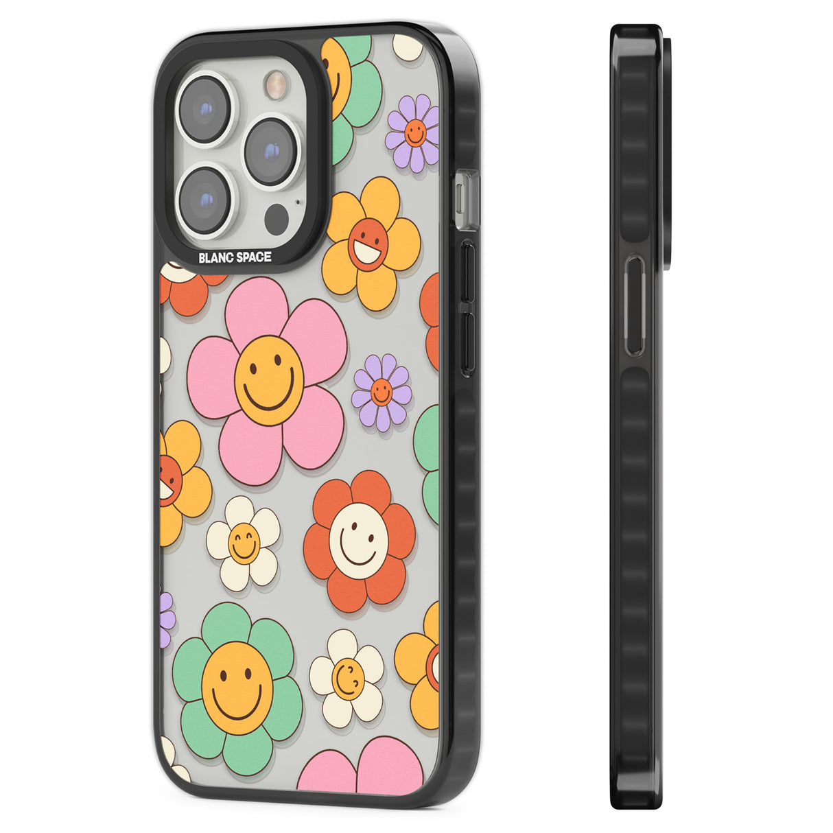 Happy Blossoms Black Impact Phone Case for iPhone 13 Pro, iPhone 14 Pro, iPhone 15 Pro