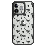 Black Bows & Hearts Black Impact Phone Case for iPhone 13 Pro, iPhone 14 Pro, iPhone 15 Pro