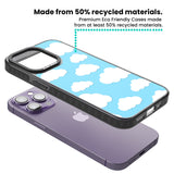 Blue Sky & Clouds Pattern Black Impact Phone Case for iPhone 13 Pro, iPhone 14 Pro, iPhone 15 Pro