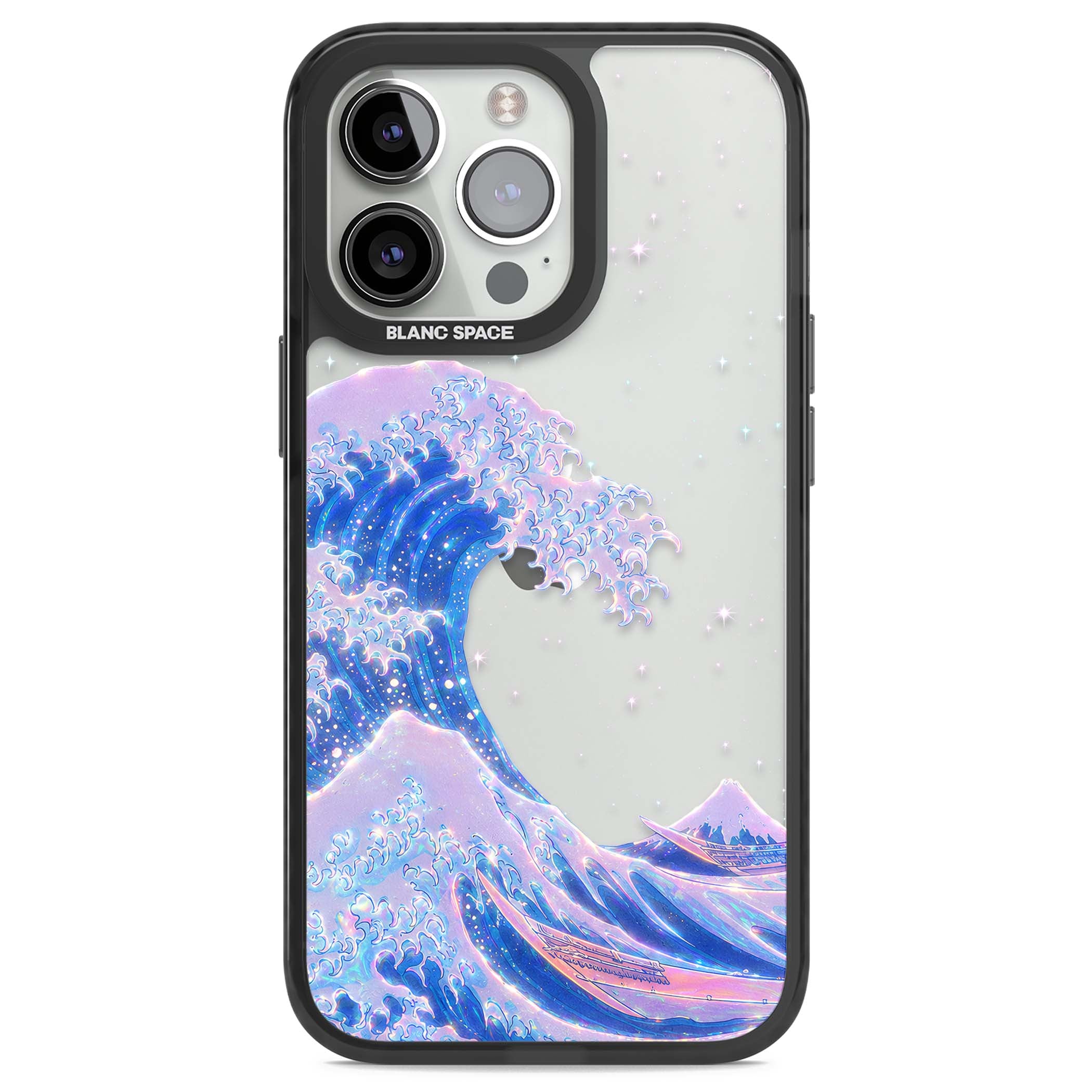 The Great Wave In Opal japanese iPhone case | Black Impact case for iPhone 13 Pro, iPhone 14 Pro, iPhone 15 Pro