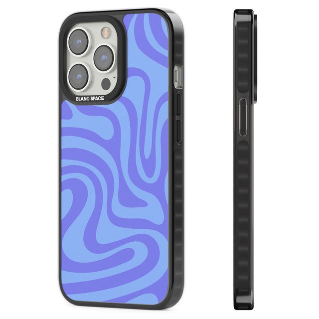 Tranquil Waves Black Impact Phone Case for iPhone 13 Pro, iPhone 14 Pro, iPhone 15 Pro