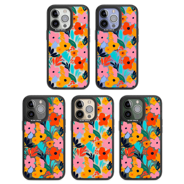 Floral Fiesta Black Impact Phone Case for iPhone 13 Pro, iPhone 14 Pro, iPhone 15 Pro