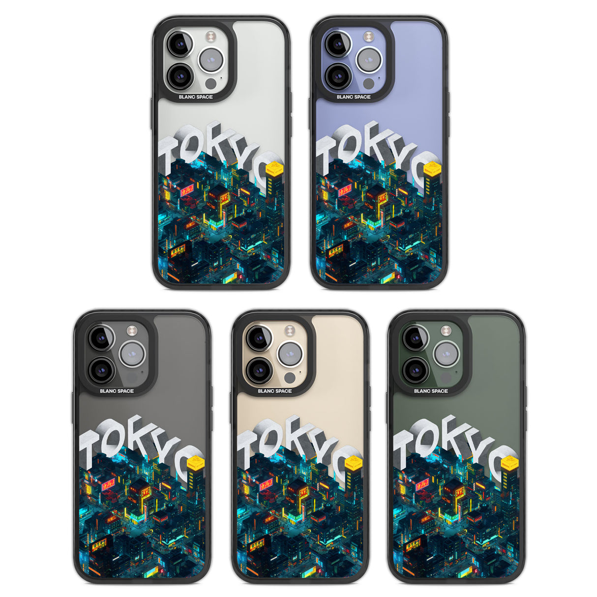 Tokyo Black Impact Phone Case for iPhone 13 Pro, iPhone 14 Pro, iPhone 15 Pro