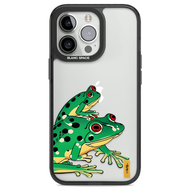 Matsumoto Hoji Frog Green Black Impact Phone Case for iPhone 13 Pro, iPhone 14 Pro, iPhone 15 Pro