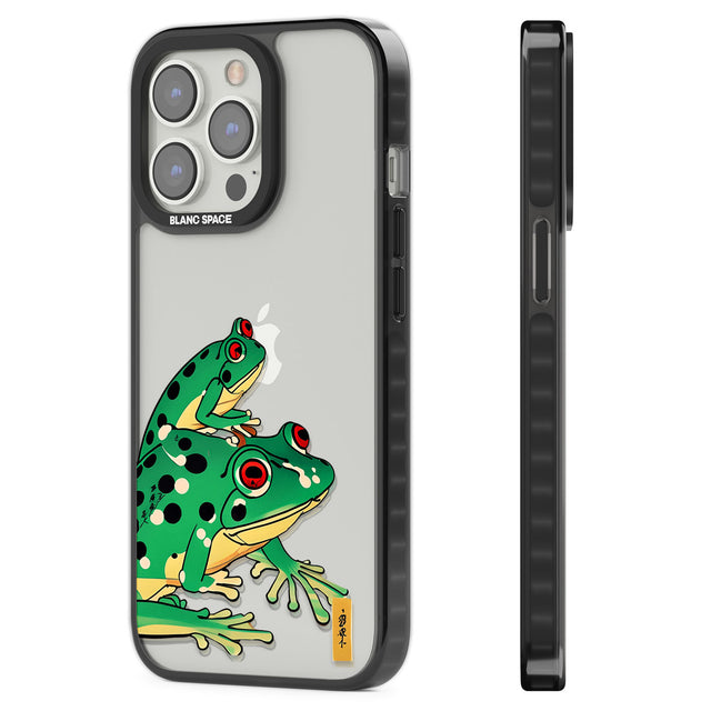 Matsumoto Hoji Frog Green Black Impact Phone Case for iPhone 13 Pro, iPhone 14 Pro, iPhone 15 Pro