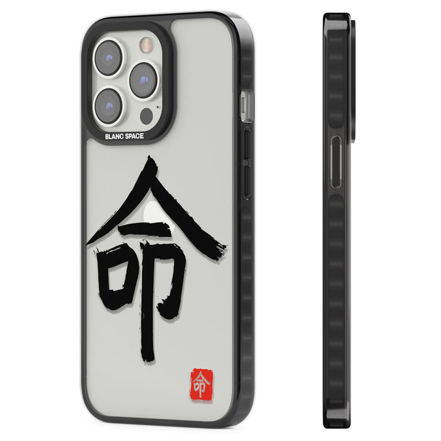 Japanese Kanji - Life Black Impact Phone Case for iPhone 13 Pro, iPhone 14 Pro, iPhone 15 Pro