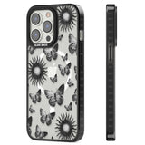 Butterflies & Suns Magsafe Black Impact Phone Case for iPhone 13 Pro, iPhone 14 Pro, iPhone 15 Pro