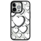 Hand-Drawn Hearts Magsafe Black Impact Phone Case for iPhone 13 Pro, iPhone 14 Pro, iPhone 15 Pro