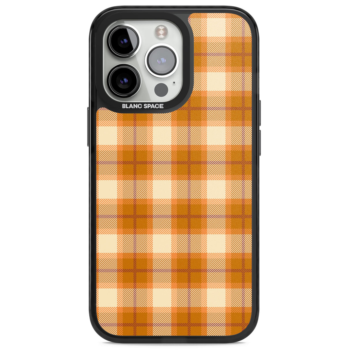 Pumpkin Plaid Magsafe Black Impact Phone Case for iPhone 13 Pro, iPhone 14 Pro, iPhone 15 Pro