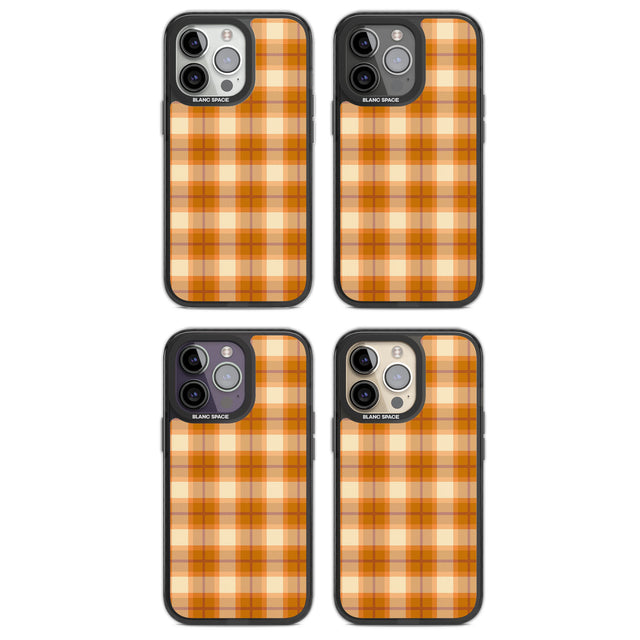 Pumpkin Plaid Magsafe Black Impact Phone Case for iPhone 13 Pro, iPhone 14 Pro, iPhone 15 Pro