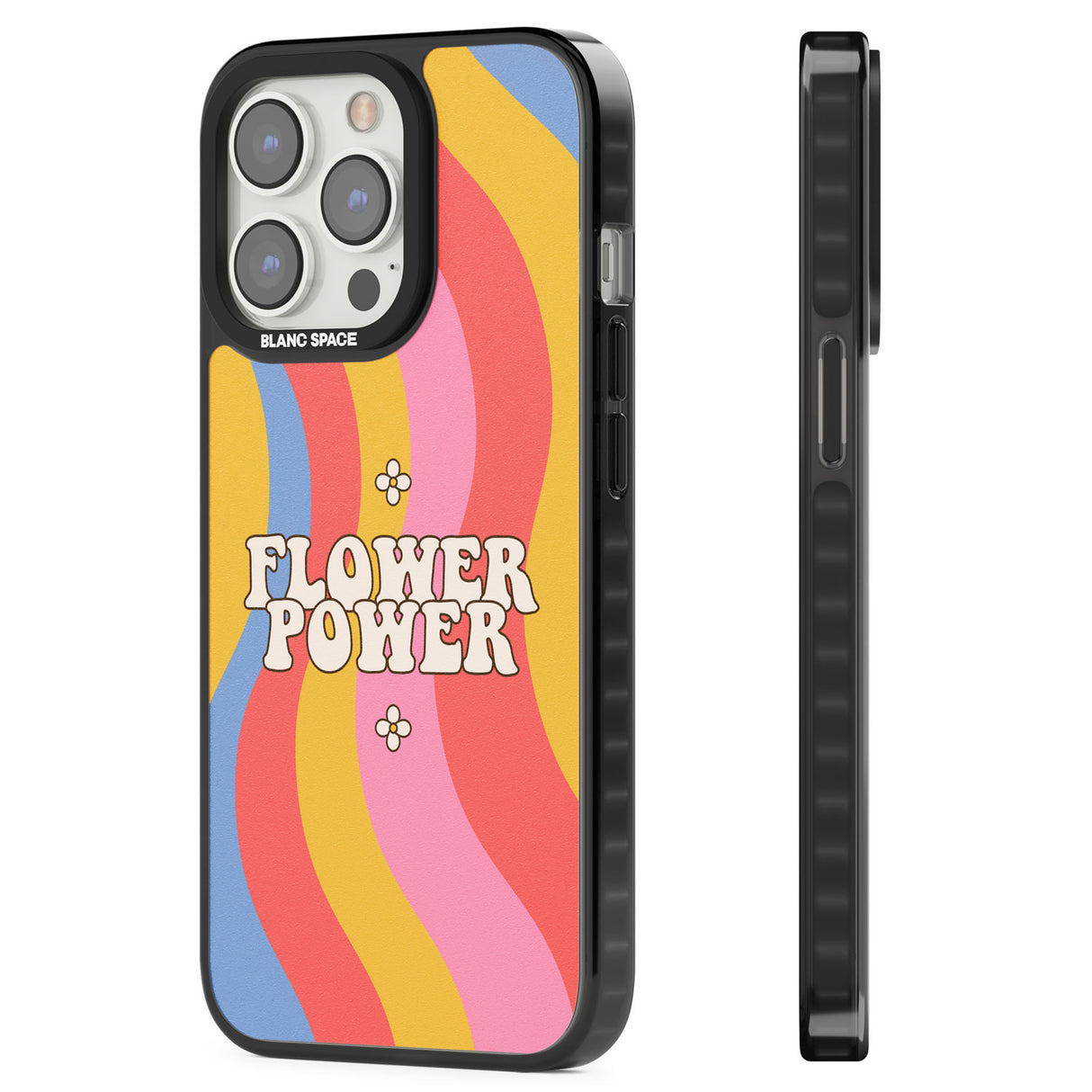 Melting Flower Power Magsafe Black Impact Phone Case for iPhone 13 Pro, iPhone 14 Pro, iPhone 15 Pro