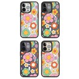 Groovy Blossoms Magsafe Black Impact Phone Case for iPhone 13 Pro, iPhone 14 Pro, iPhone 15 Pro