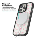 Pink Bows & Hearts Magsafe Black Impact Phone Case for iPhone 13 Pro, iPhone 14 Pro, iPhone 15 Pro