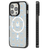 Blue Bows & Hearts Magsafe Black Impact Phone Case for iPhone 13 Pro, iPhone 14 Pro, iPhone 15 Pro