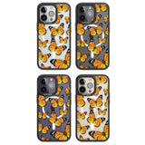 Sun-Yellow Butterflies Magsafe Black Impact Phone Case for iPhone 13 Pro, iPhone 14 Pro, iPhone 15 Pro