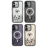 Personalised Black Wildflowers Magsafe Black Impact Phone Case for iPhone 13 Pro, iPhone 14 Pro, iPhone 15 Pro