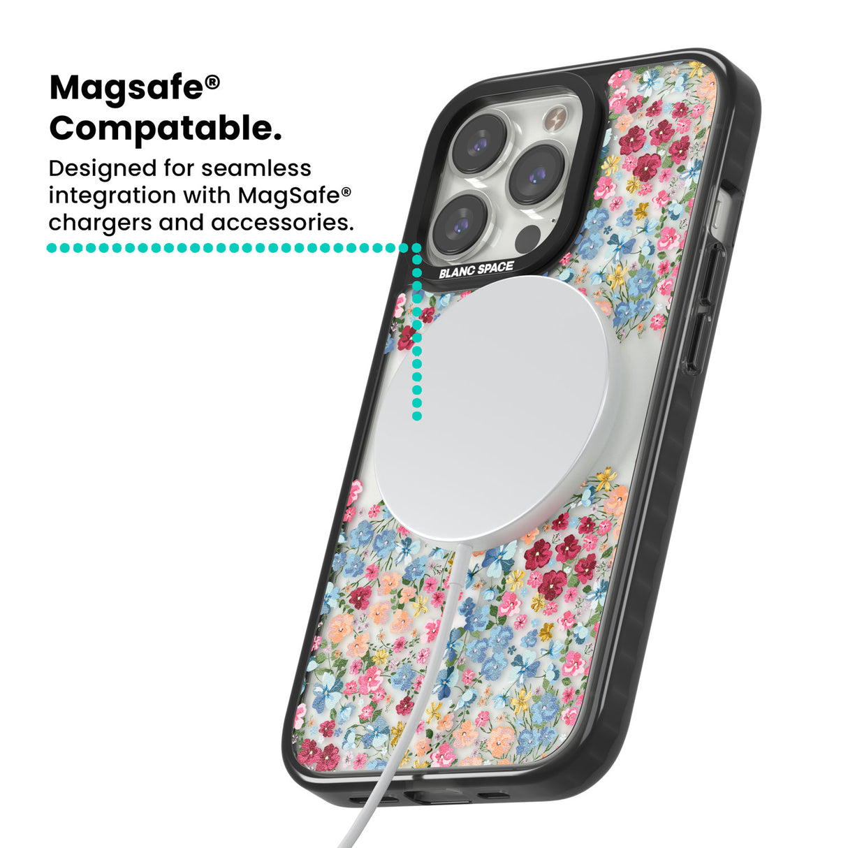 Personalised Venetian Meadow Magsafe Black Impact Phone Case for iPhone 13 Pro, iPhone 14 Pro, iPhone 15 Pro