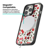 Personalised Cherry Pattern Magsafe Black Impact Phone Case for iPhone 13 Pro, iPhone 14 Pro, iPhone 15 Pro