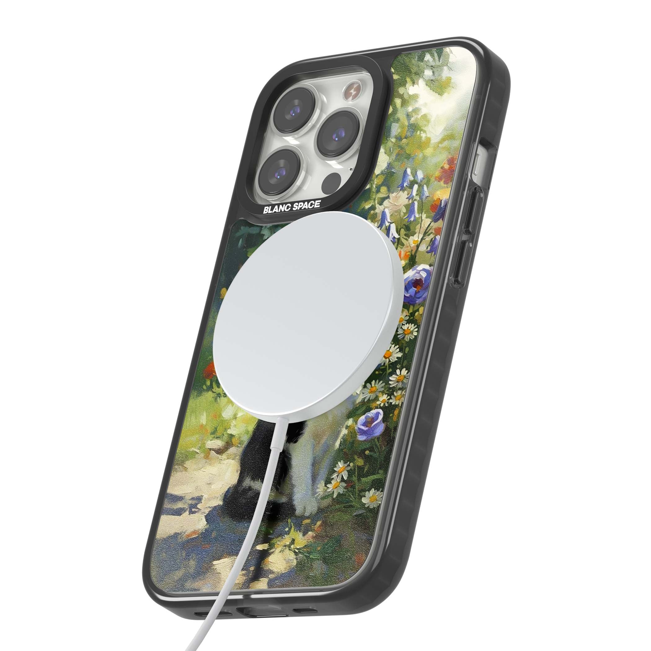 Cat In The Meadow for her iPhone case | Black Impact Magsafe case for iPhone 13 Pro, iPhone 14 Pro, iPhone 15 Pro