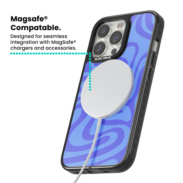 Tranquil Waves Magsafe Black Impact Phone Case for iPhone 13 Pro, iPhone 14 Pro, iPhone 15 Pro