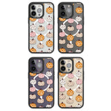 Floral Pumpkins Magsafe Black Impact Phone Case for iPhone 13 Pro, iPhone 14 Pro, iPhone 15 Pro