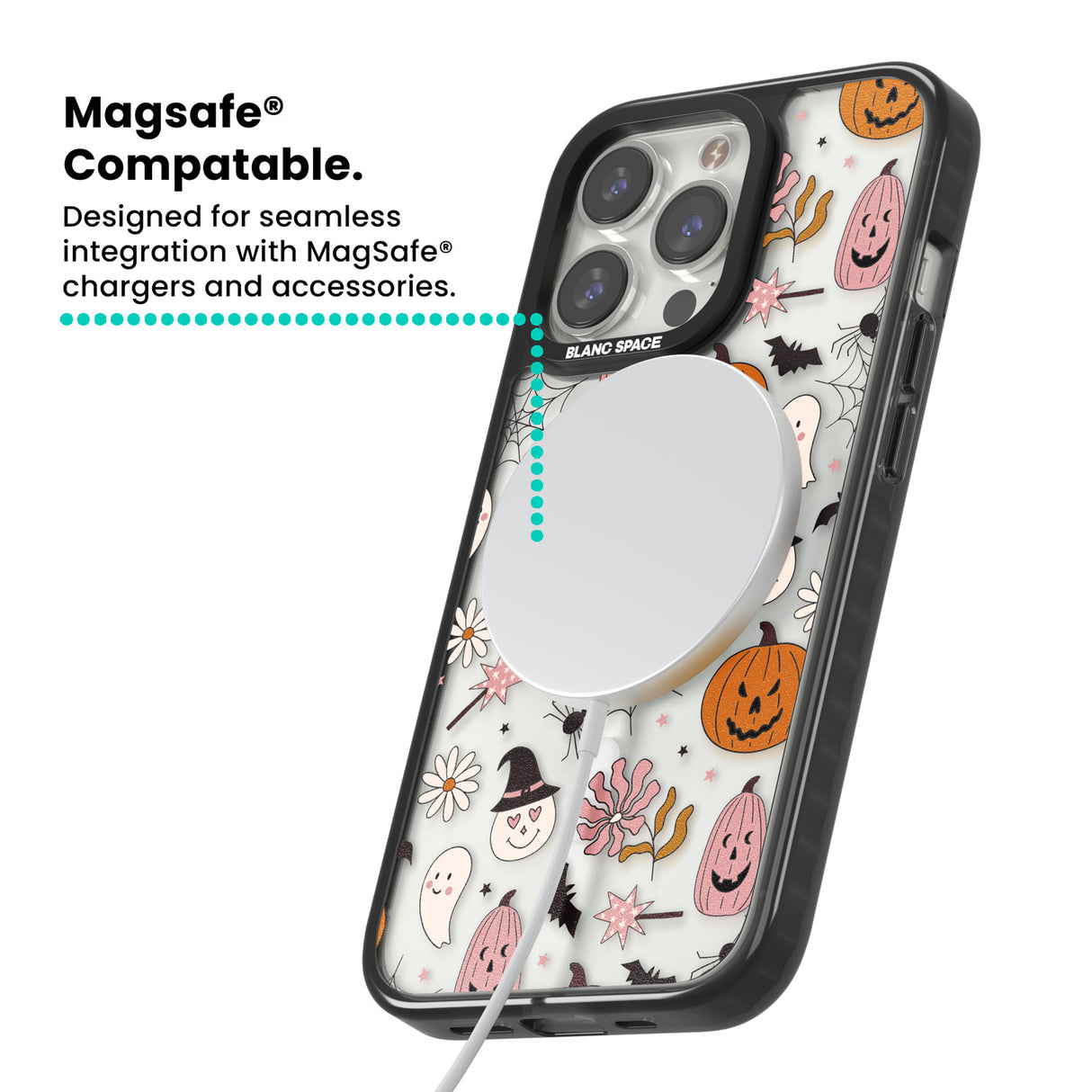 Spooky Mix Magsafe Black Impact Phone Case for iPhone 13 Pro, iPhone 14 Pro, iPhone 15 Pro