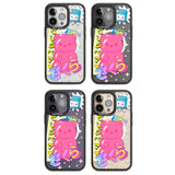 Kawaii Pink Bear Collage Magsafe Black Impact Phone Case for iPhone 13 Pro, iPhone 14 Pro, iPhone 15 Pro