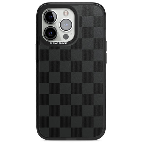 BLACK CHECKERED Magsafe Black Impact Phone Case for iPhone 13 Pro, iPhone 14 Pro, iPhone 15 Pro