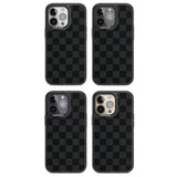 BLACK CHECKERED Magsafe Black Impact Phone Case for iPhone 13 Pro, iPhone 14 Pro, iPhone 15 Pro