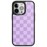 LILAC CHECKERED Magsafe Black Impact Phone Case for iPhone 13 Pro, iPhone 14 Pro, iPhone 15 Pro