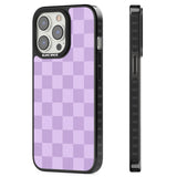 LILAC CHECKERED Magsafe Black Impact Phone Case for iPhone 13 Pro, iPhone 14 Pro, iPhone 15 Pro